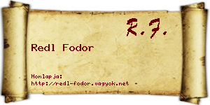 Redl Fodor névjegykártya